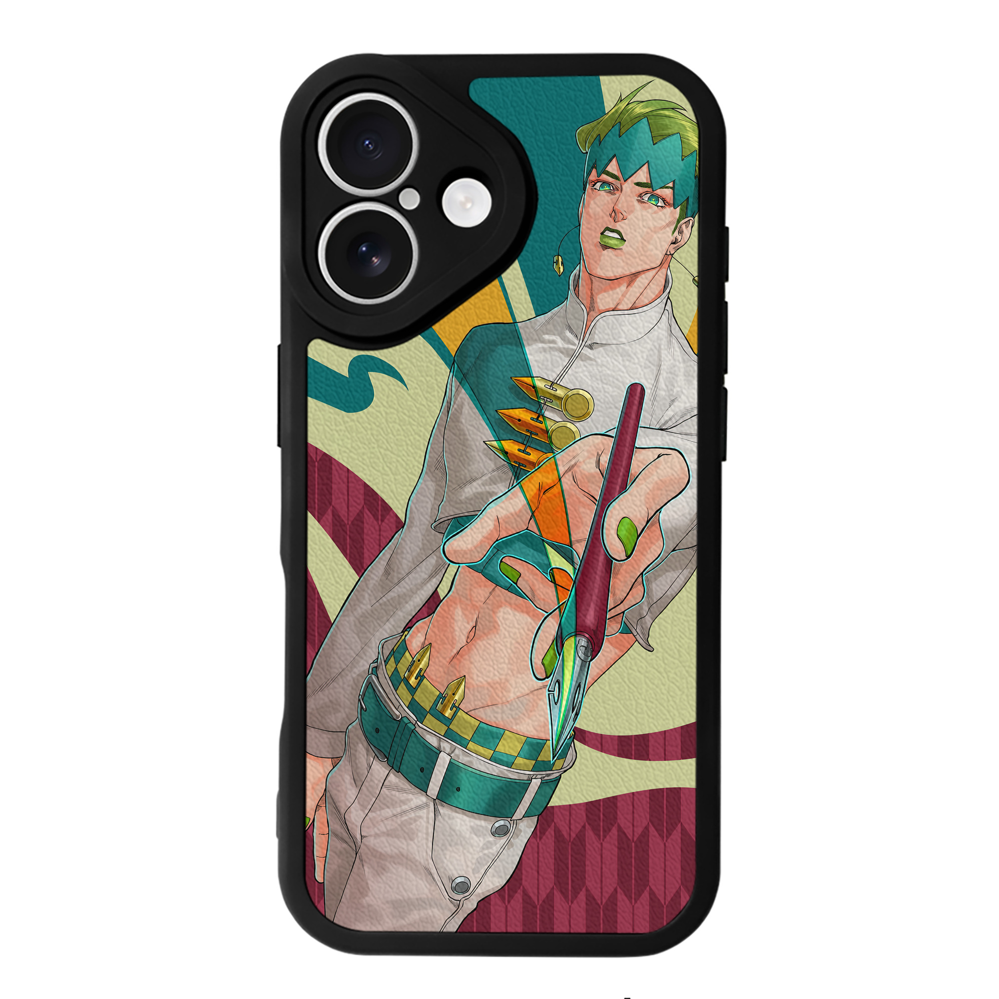 （画像用） ジョジョの奇妙な冒険 JoJo's Bizarre Adventure 【iPhone 16シリーズ対応】シリコンスマホケース（レザー調） 材質：シリコン